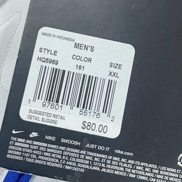 Nike Jordan D-Tack 7.0 White/Signal Blue Football Gloves HQ5969-161 Size 2XL New - Picture 6 of 6